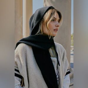NWT FREE PEOPLE All For You Hooded Scarf In Black